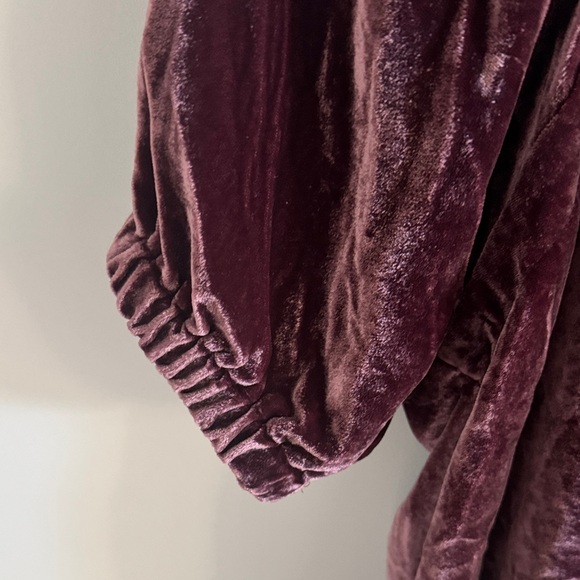 LOFT Elegant Sweetheart Neck Velvet Puff Sleeve Top - Picture 5 of 7